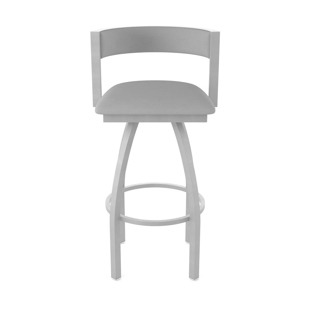 Swivel Counter Stool with Anodized Nickel Finish and Canter Folkstone Grey Seat. Picture 5