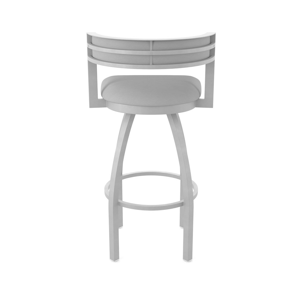 Swivel Counter Stool with Anodized Nickel Finish and Canter Folkstone Grey Seat. Picture 6