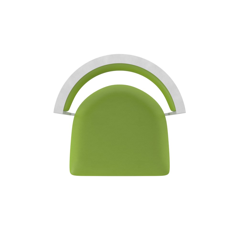 Swivel Counter Stool with Anodized Nickel Finish and Canter Kiwi Green Seat. Picture 3