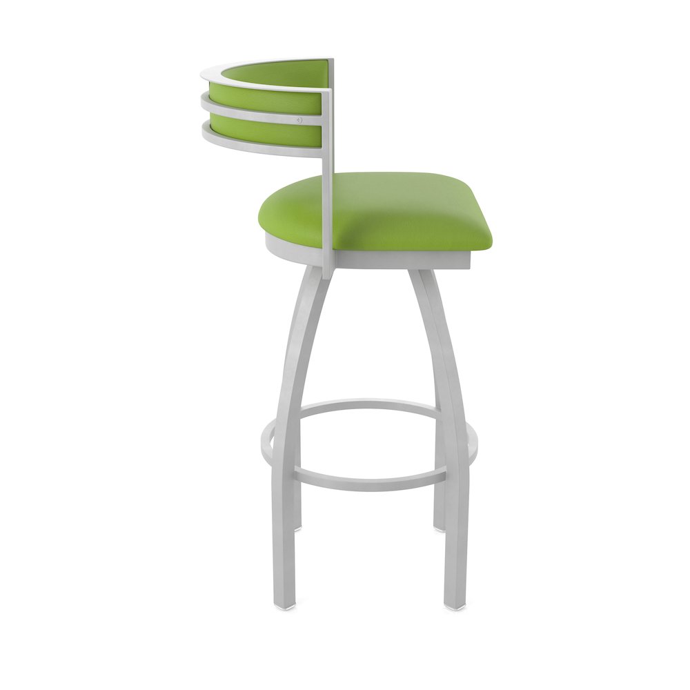 Swivel Counter Stool with Anodized Nickel Finish and Canter Kiwi Green Seat. Picture 4
