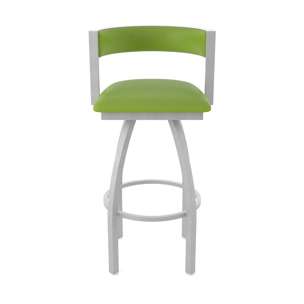 Swivel Counter Stool with Anodized Nickel Finish and Canter Kiwi Green Seat. Picture 5
