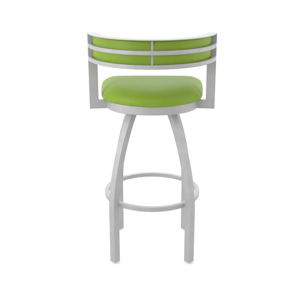 Swivel Counter Stool with Anodized Nickel Finish and Canter Kiwi Green Seat. Picture 6