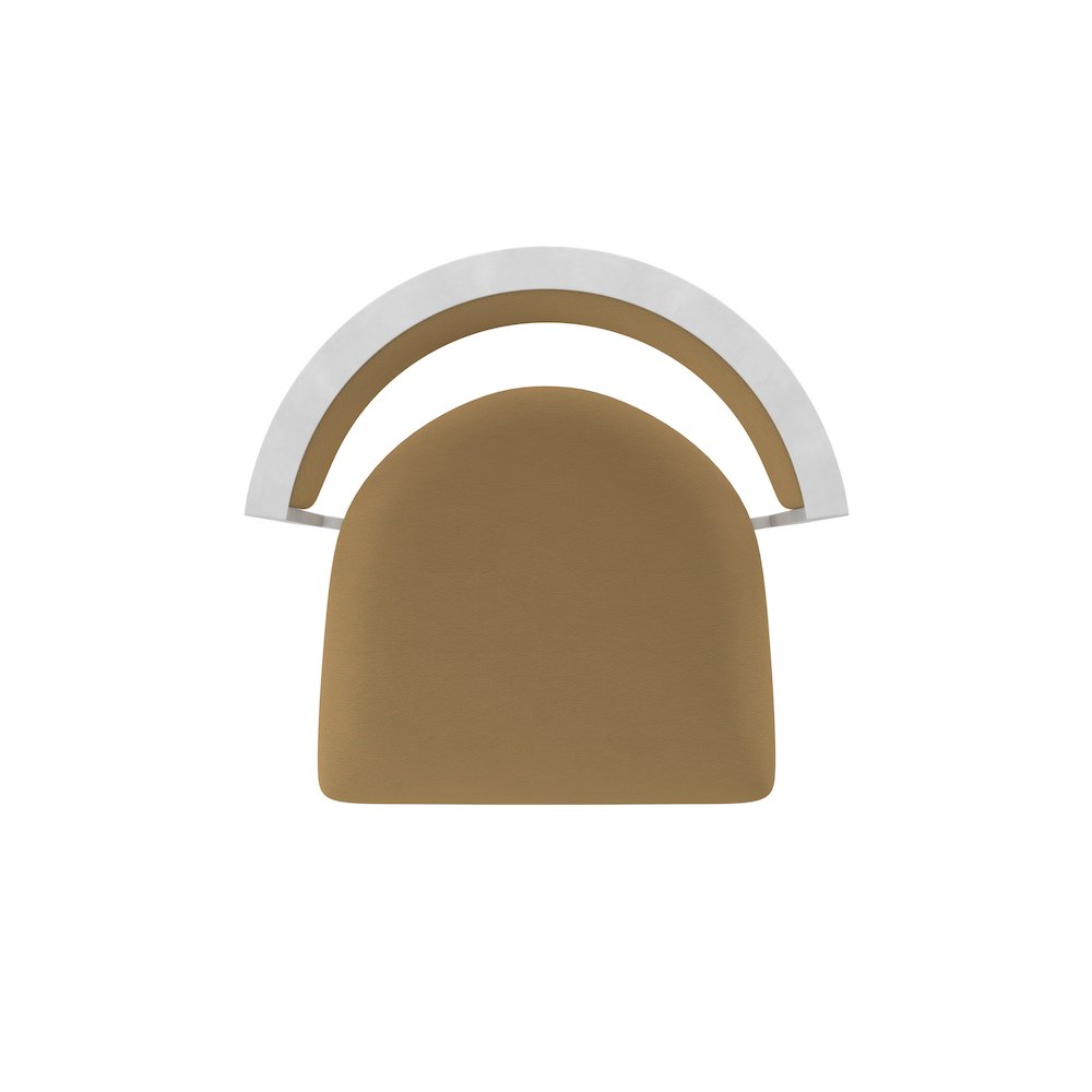 Swivel Counter Stool with Anodized Nickel Finish and Canter Saddle Seat and Back. Picture 3