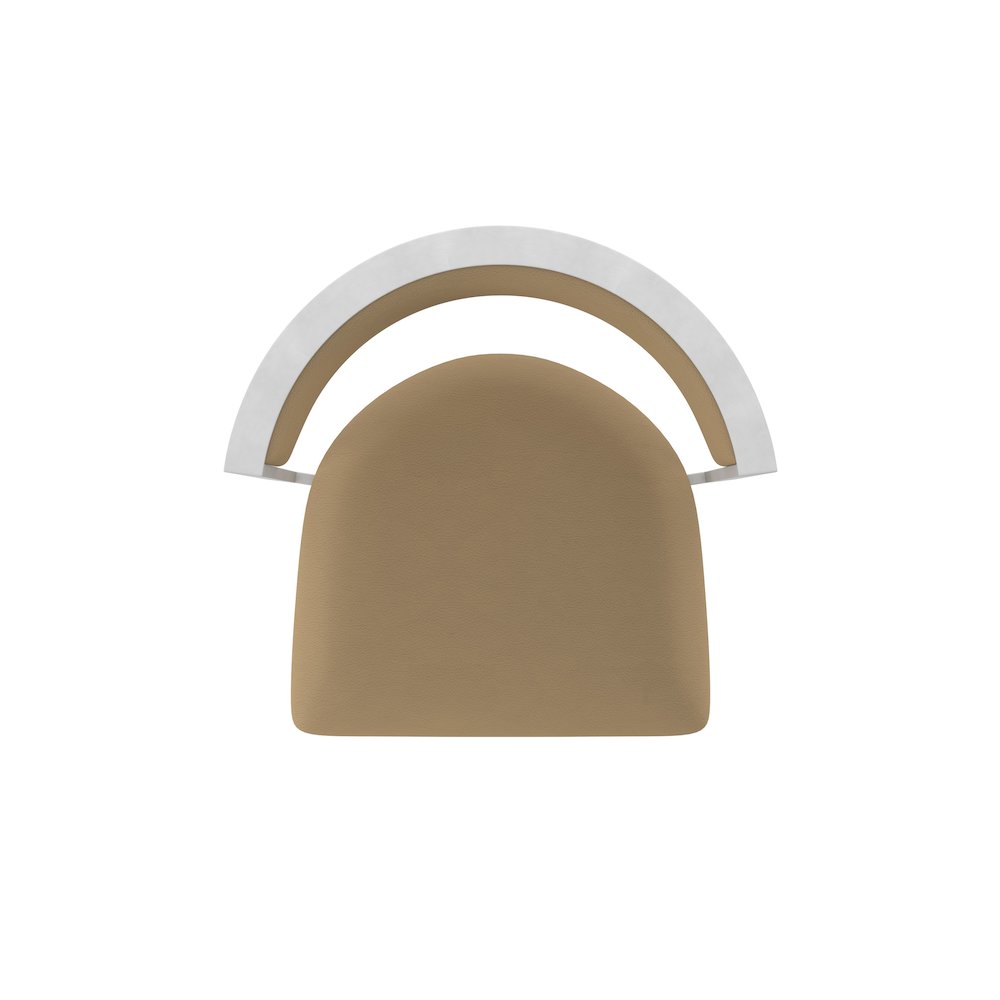 Swivel Counter Stool with Anodized Nickel Finish and Canter Sand Seat and Back. Picture 3