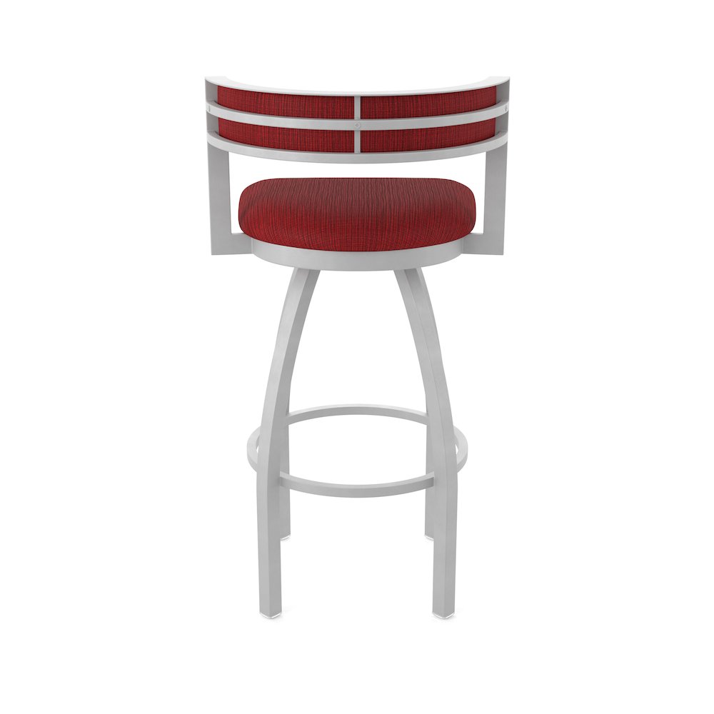 Swivel Counter Stool with Anodized Nickel Finish and Graph Ruby Seat and Back. Picture 6