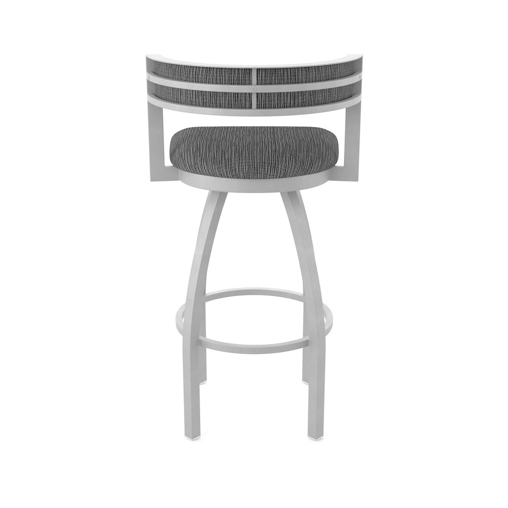 Swivel Counter Stool with Anodized Nickel Finish and Graph Coal Seat and Back. Picture 6