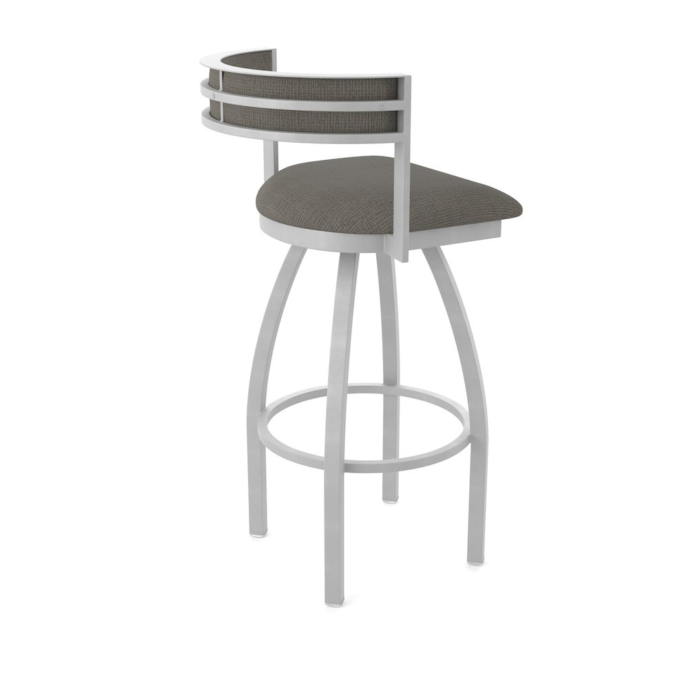 Swivel Counter Stool with Anodized Nickel Finish and Graph Chalice Seat and Back. Picture 2