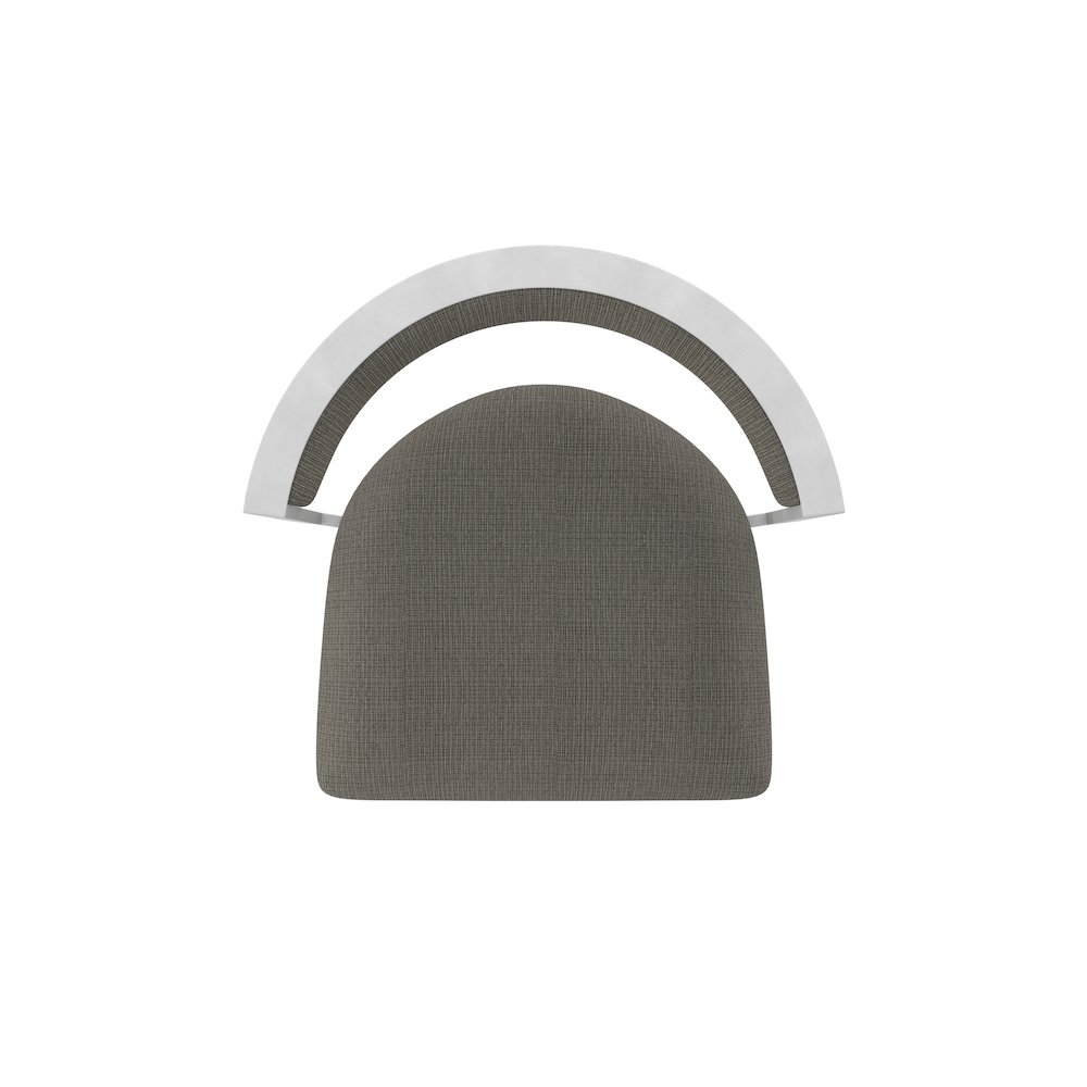 Swivel Counter Stool with Anodized Nickel Finish and Graph Chalice Seat and Back. Picture 3