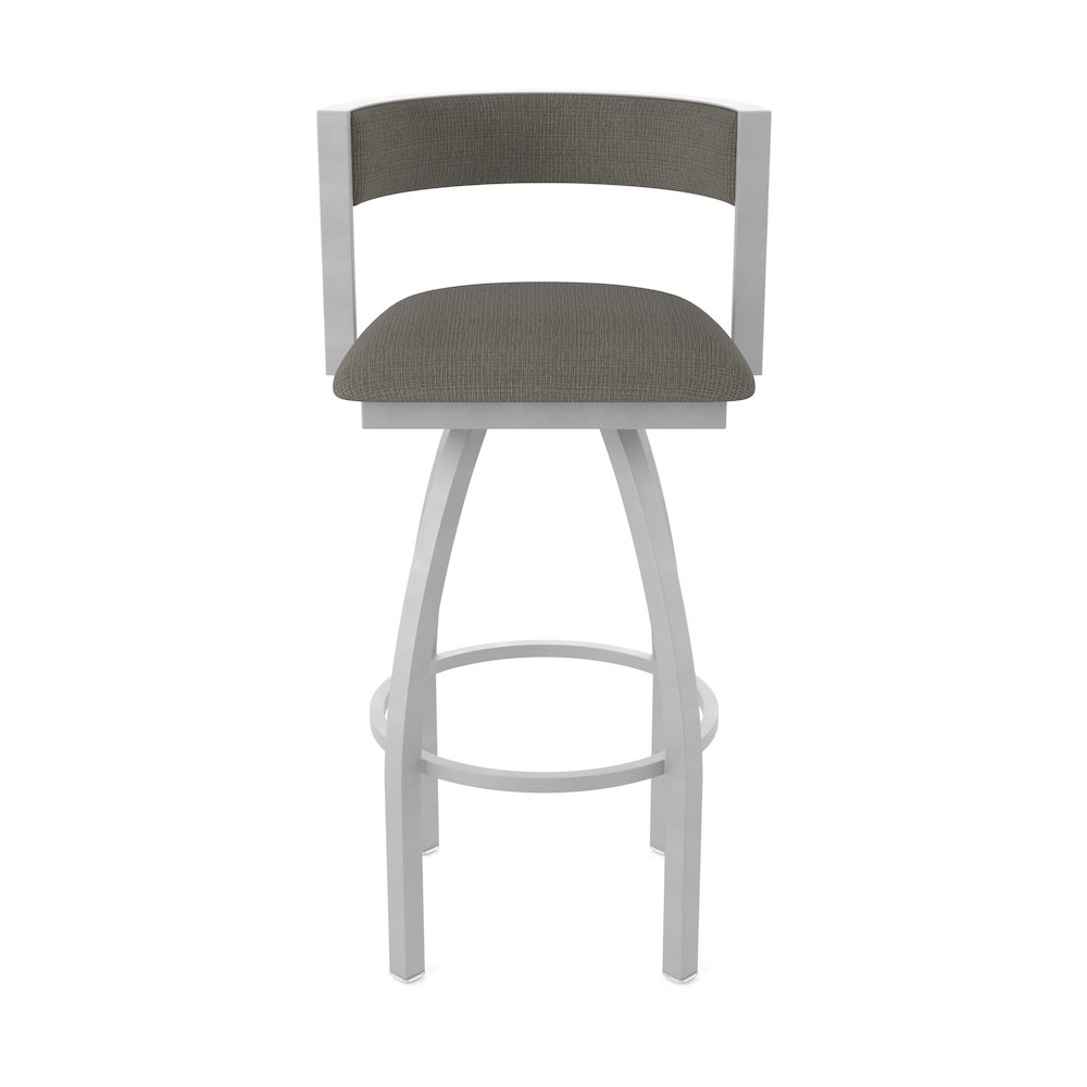 Swivel Counter Stool with Anodized Nickel Finish and Graph Chalice Seat and Back. Picture 5