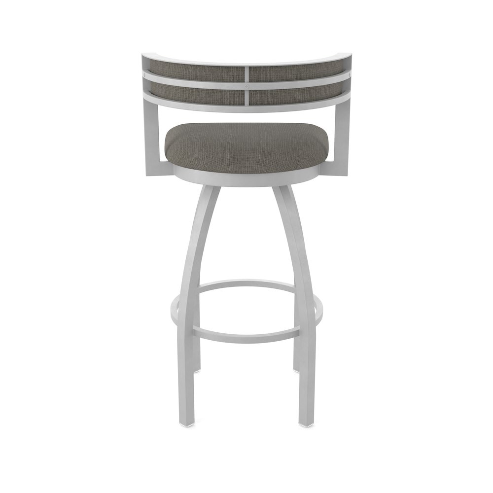 Swivel Counter Stool with Anodized Nickel Finish and Graph Chalice Seat and Back. Picture 6