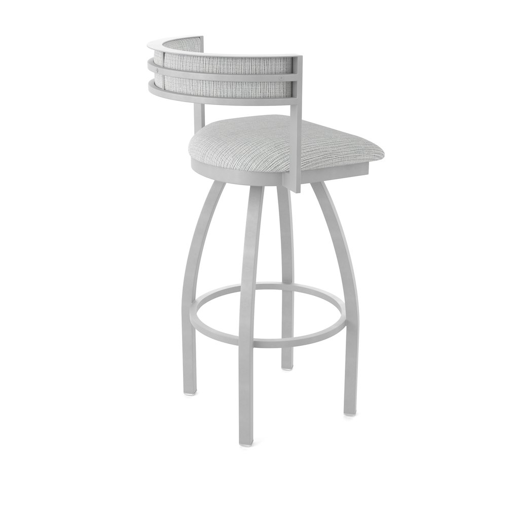 Swivel Counter Stool with Anodized Nickel Finish and Graph Alpine Seat and Back. Picture 2