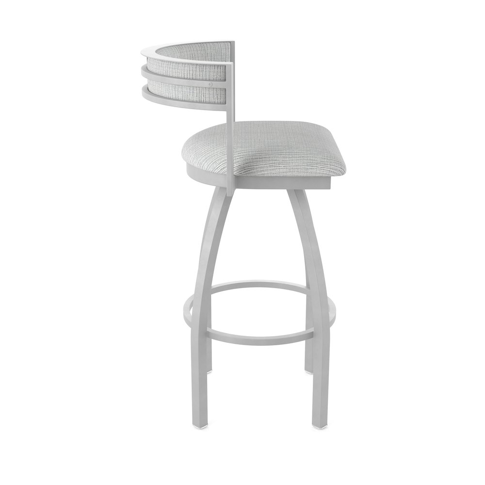 Swivel Counter Stool with Anodized Nickel Finish and Graph Alpine Seat and Back. Picture 4