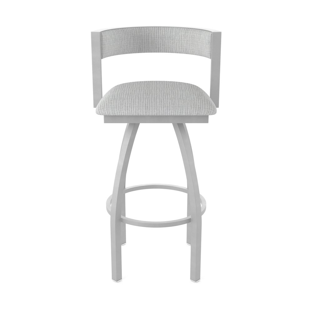 Swivel Counter Stool with Anodized Nickel Finish and Graph Alpine Seat and Back. Picture 5