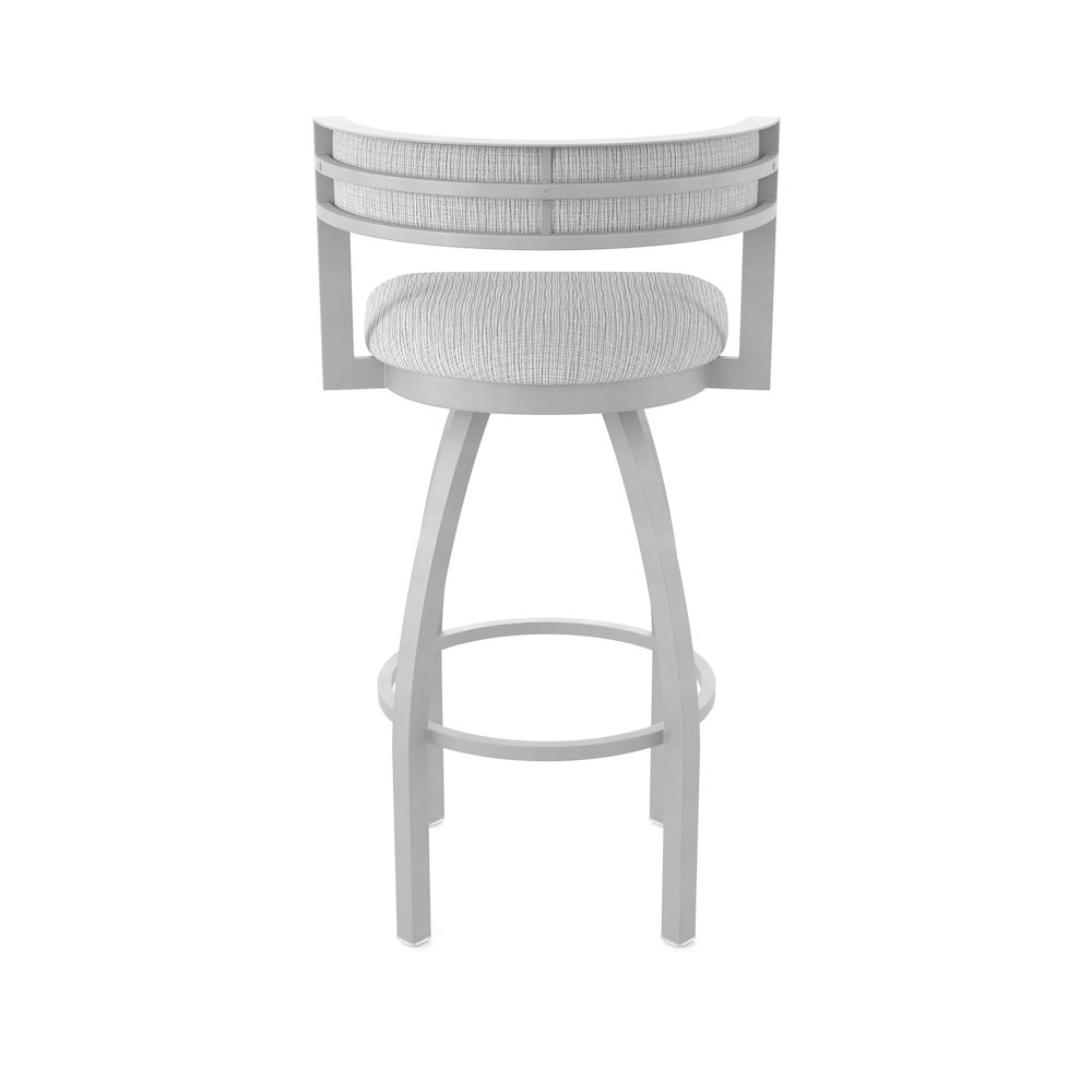 Swivel Counter Stool with Anodized Nickel Finish and Graph Alpine Seat and Back. Picture 6