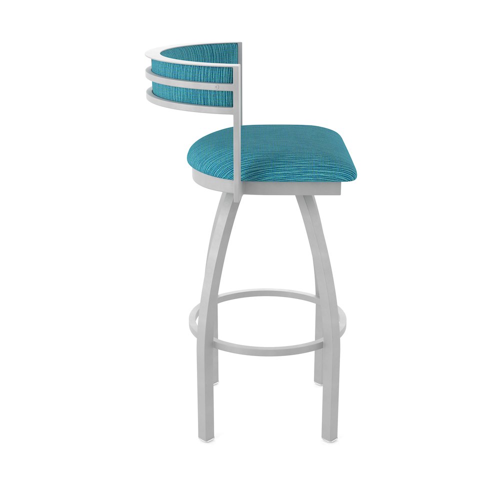 Swivel Counter Stool with Anodized Nickel Finish and Graph Tidal Seat and Back. Picture 4