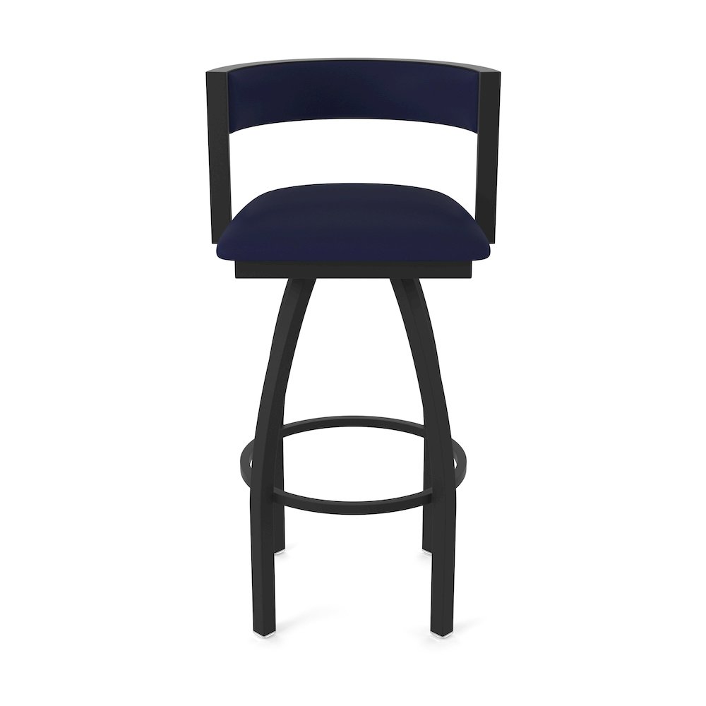 Swivel Counter Stool with Black Wrinkle Finish and Canter Twilight Seat and Back. Picture 5