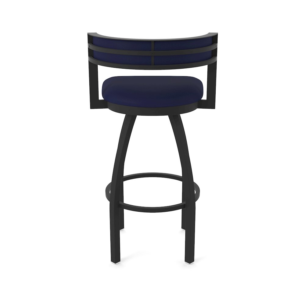 Swivel Counter Stool with Black Wrinkle Finish and Canter Twilight Seat and Back. Picture 6