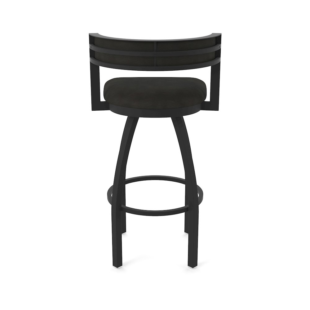 Swivel Counter Stool with Black Wrinkle Finish and Canter Espresso Seat and Back. Picture 6