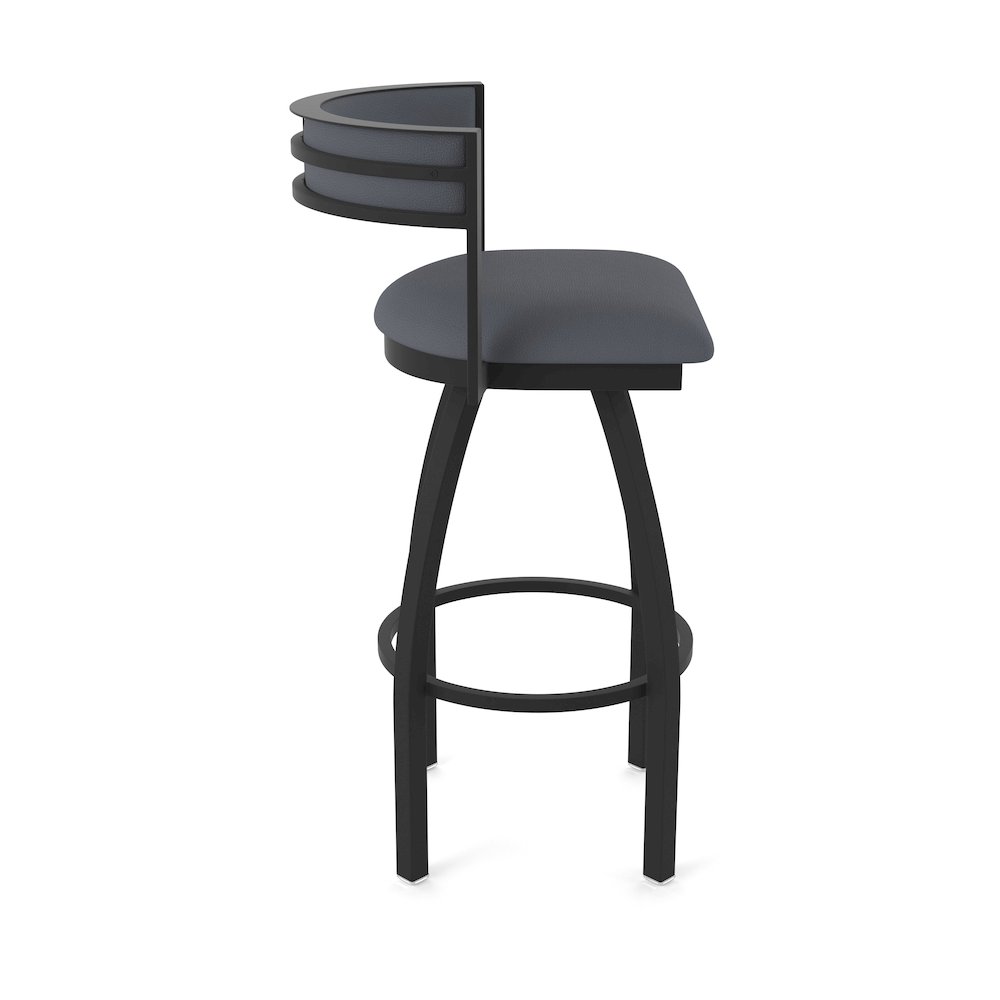 Swivel Counter Stool with Black Wrinkle Finish and Canter Storm Seat and Back. Picture 4