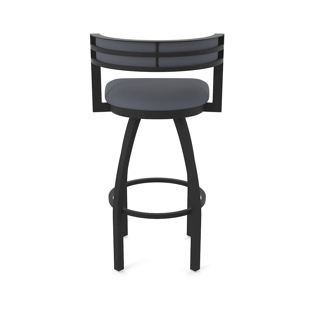 Swivel Counter Stool with Black Wrinkle Finish and Canter Storm Seat and Back. Picture 6