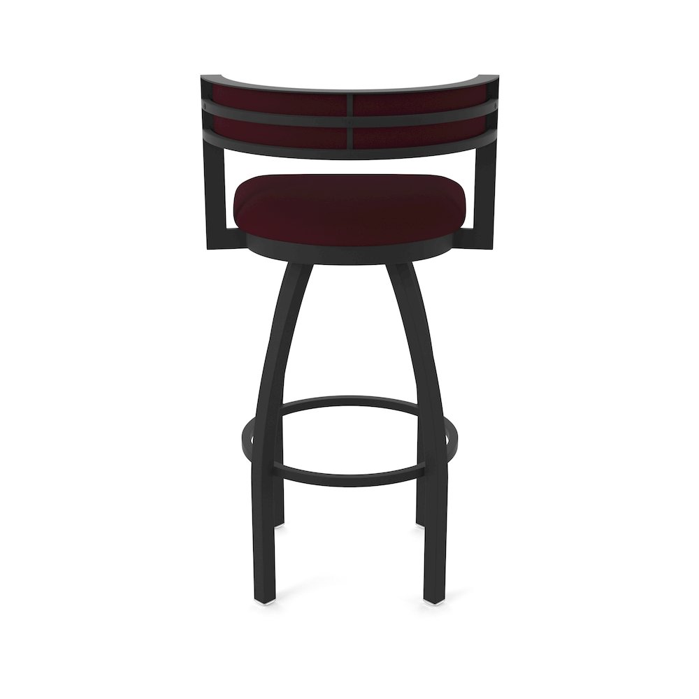 Swivel Counter Stool with Black Wrinkle Finish and Canter Bordeaux Seat and Back. Picture 6