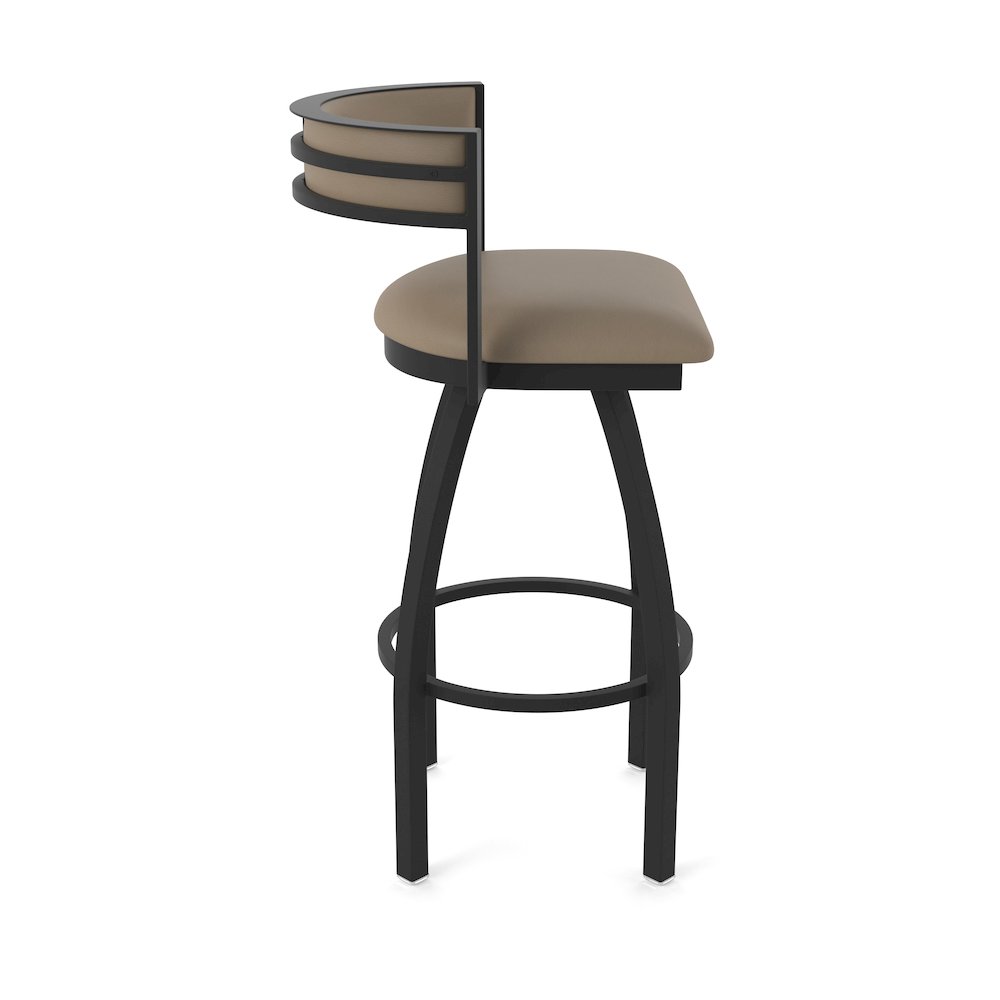 Swivel Counter Stool with Black Wrinkle Finish and Canter Earth Seat and Back. Picture 4