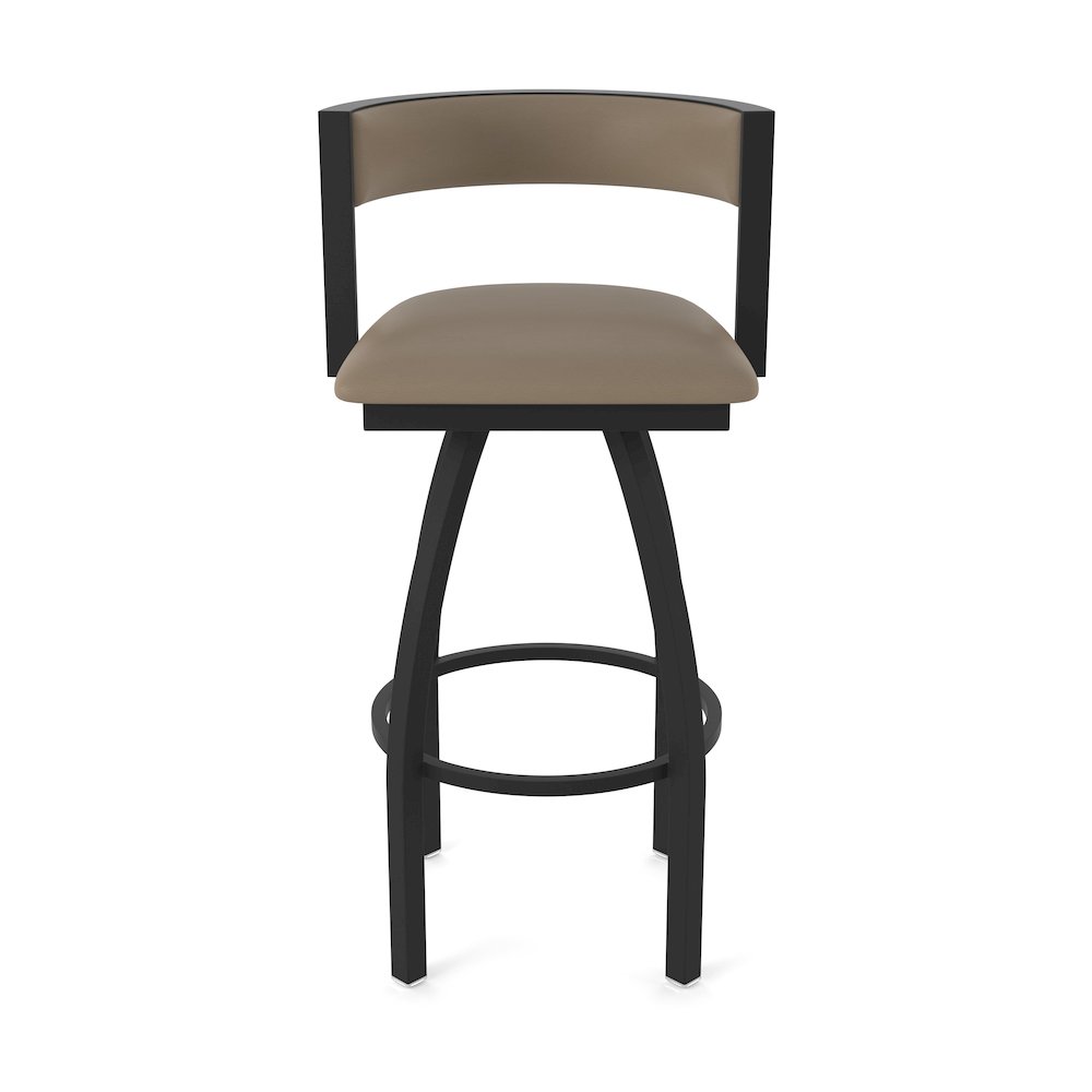 Swivel Counter Stool with Black Wrinkle Finish and Canter Earth Seat and Back. Picture 5