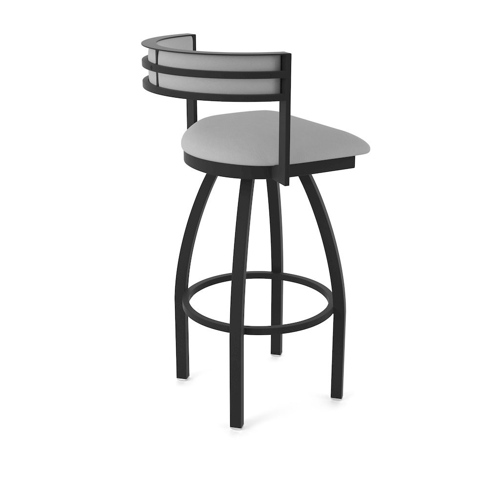 Swivel Counter Stool with Black Wrinkle Finish and Canter Folkstone Grey Seat. Picture 2
