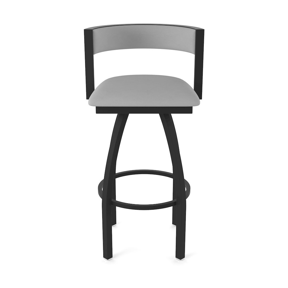 Swivel Counter Stool with Black Wrinkle Finish and Canter Folkstone Grey Seat. Picture 5