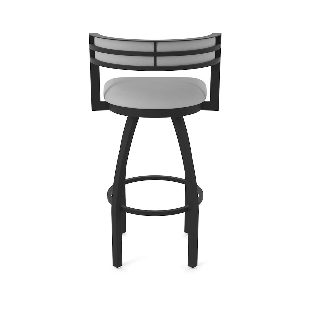 Swivel Counter Stool with Black Wrinkle Finish and Canter Folkstone Grey Seat. Picture 6