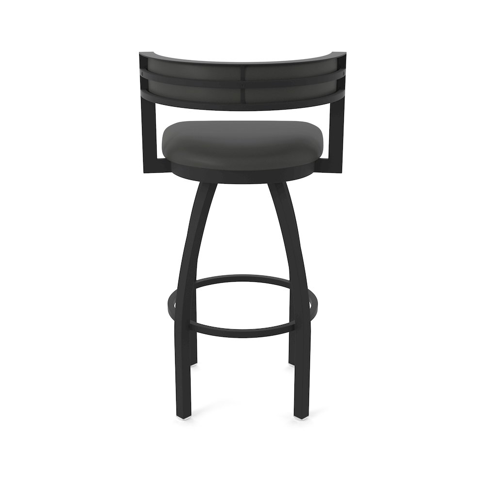 Swivel Counter Stool with Black Wrinkle Finish and Canter Iron Seat and Back. Picture 6