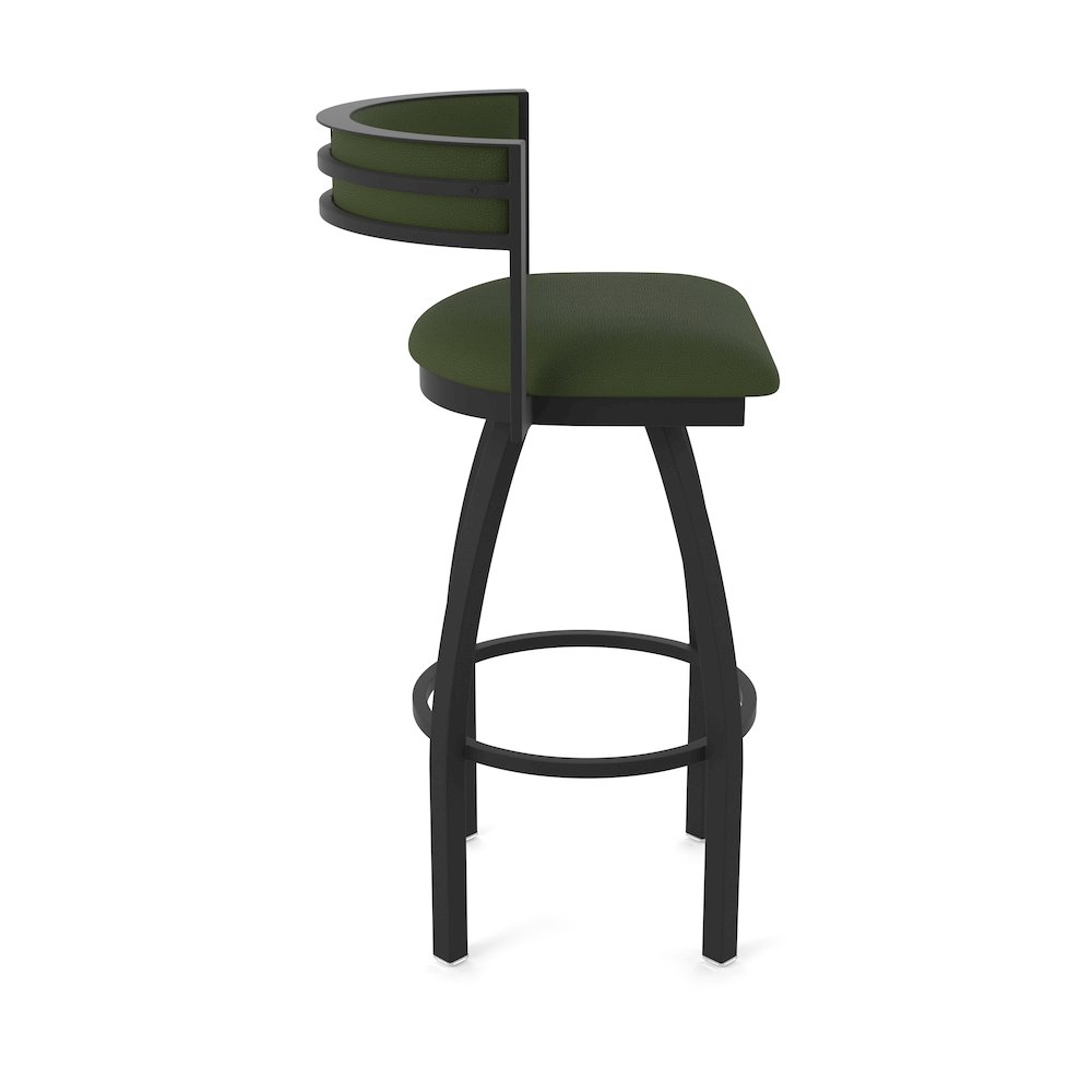 Swivel Counter Stool with Black Wrinkle Finish and Canter Pine Seat and Back. Picture 4