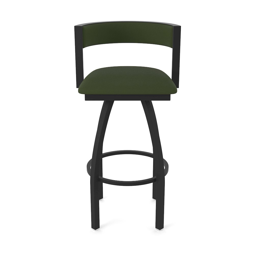 Swivel Counter Stool with Black Wrinkle Finish and Canter Pine Seat and Back. Picture 5