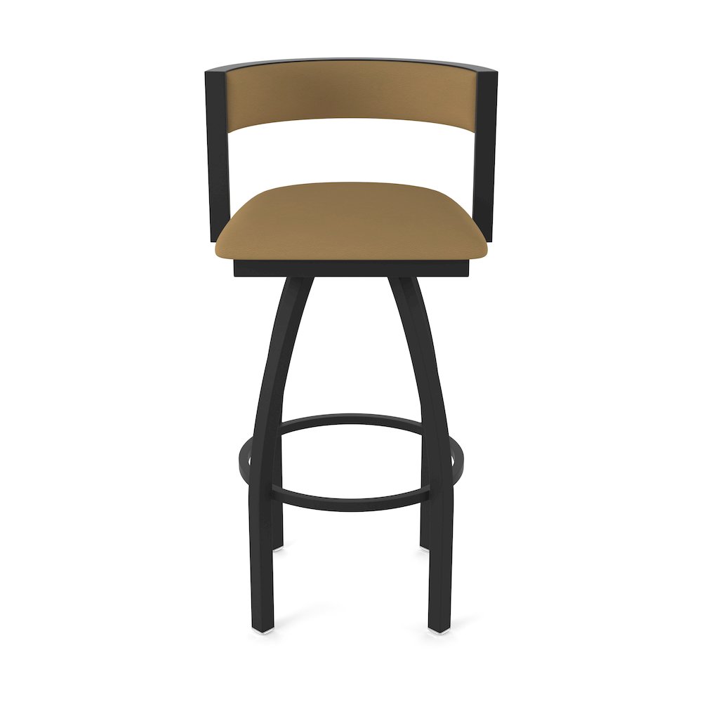 Swivel Counter Stool with Black Wrinkle Finish and Canter Saddle Seat and Back. Picture 5