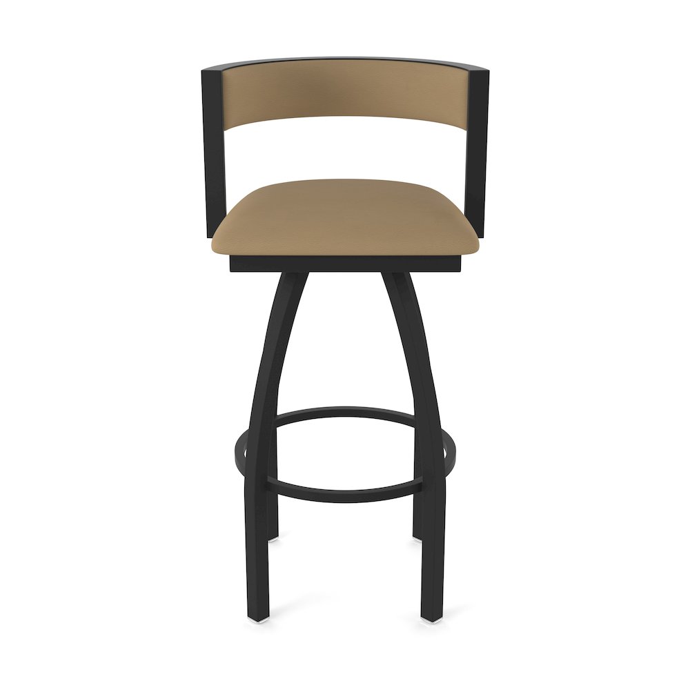 Swivel Counter Stool with Black Wrinkle Finish and Canter Sand Seat and Back. Picture 5