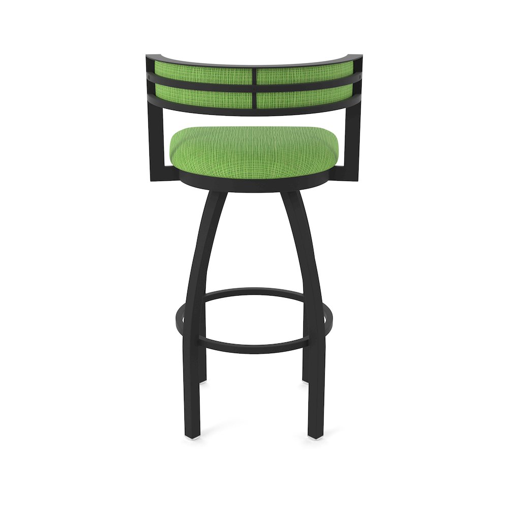 Swivel Counter Stool with Black Wrinkle Finish and Graph Parrot Seat and Back. Picture 6