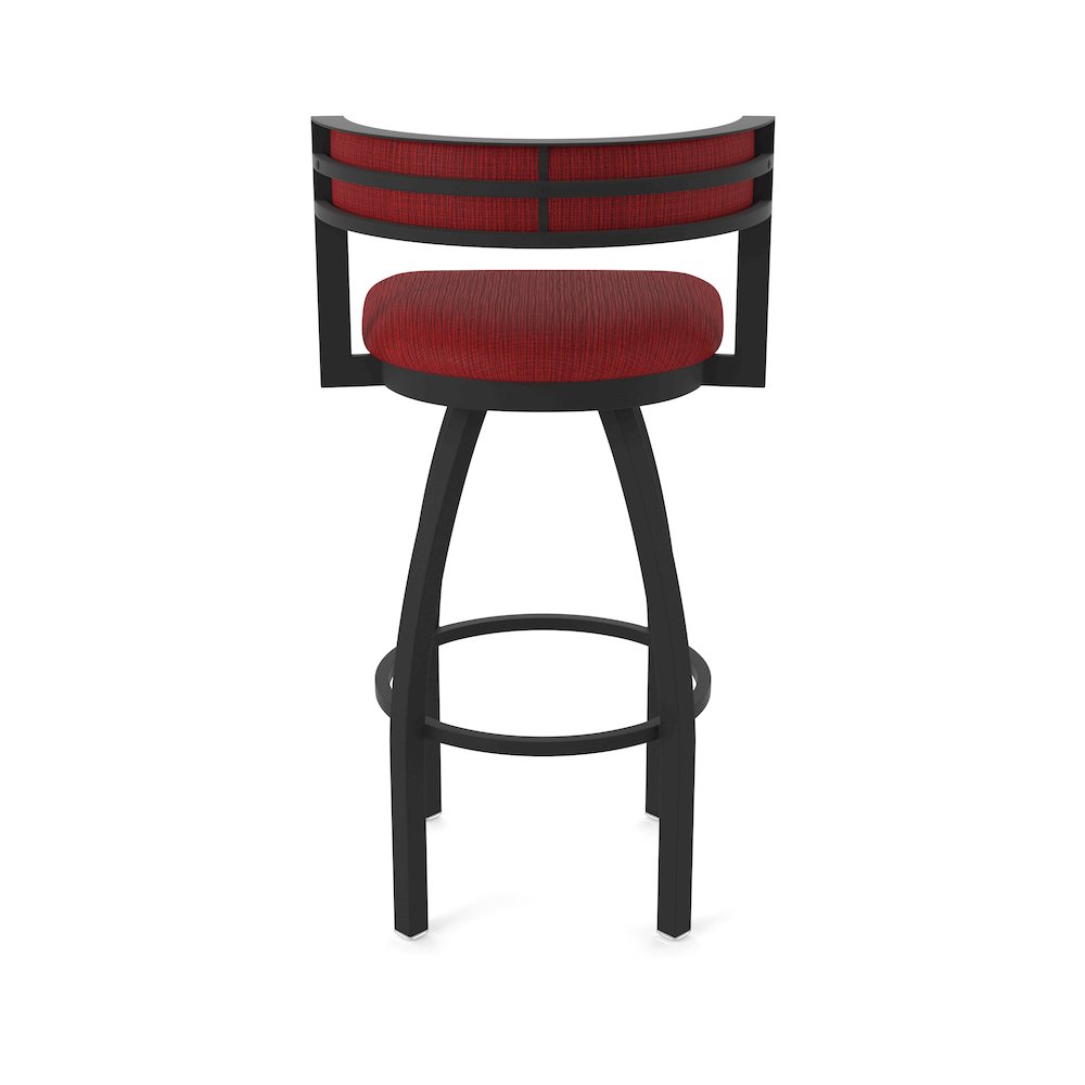 Swivel Counter Stool with Black Wrinkle Finish and Graph Ruby Seat and Back. Picture 6