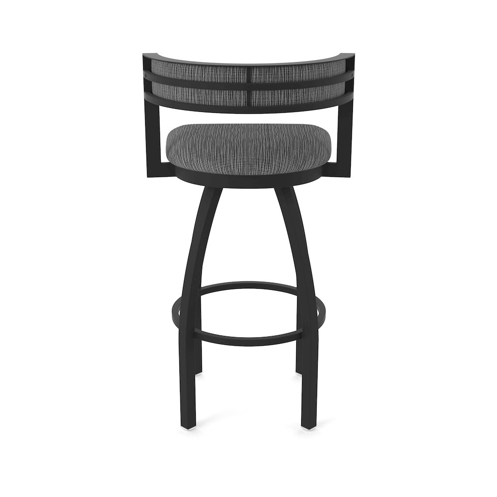 Swivel Counter Stool with Black Wrinkle Finish and Graph Coal Seat and Back. Picture 6