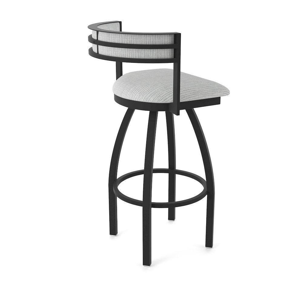 Swivel Counter Stool with Black Wrinkle Finish and Graph Alpine Seat and Back. Picture 2