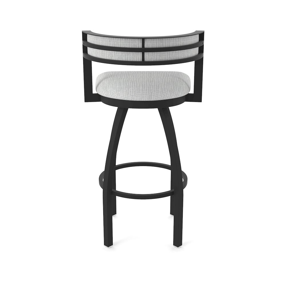 Swivel Counter Stool with Black Wrinkle Finish and Graph Alpine Seat and Back. Picture 6
