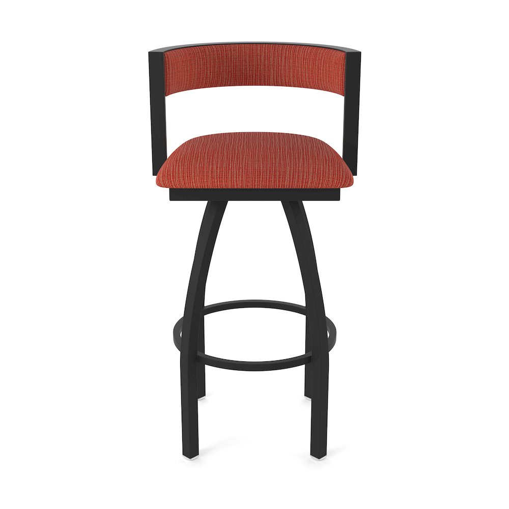 Swivel Counter Stool with Black Wrinkle Finish and Graph Poppy Seat and Back. Picture 5