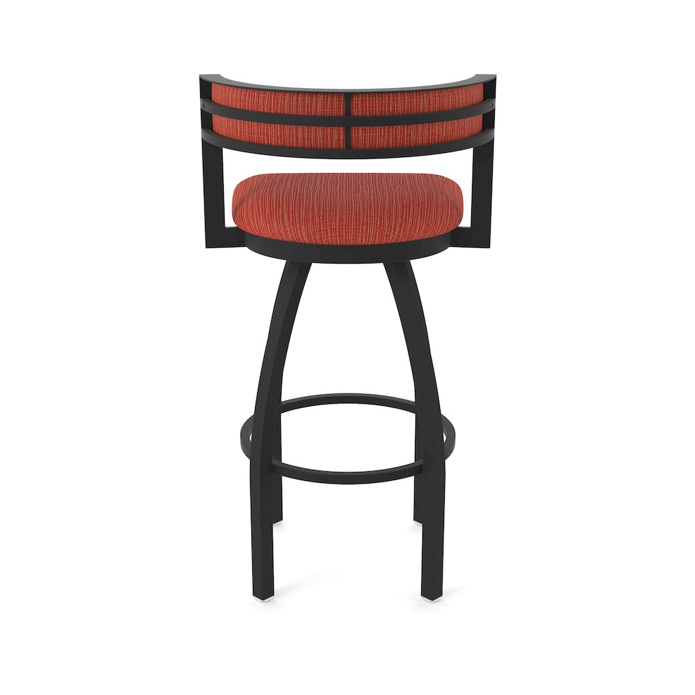 Swivel Counter Stool with Black Wrinkle Finish and Graph Poppy Seat and Back. Picture 6