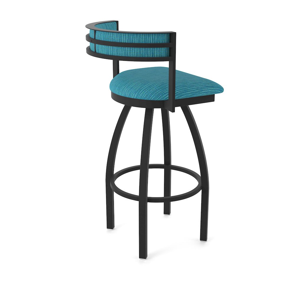 Swivel Counter Stool with Black Wrinkle Finish and Graph Tidal Seat and Back. Picture 2