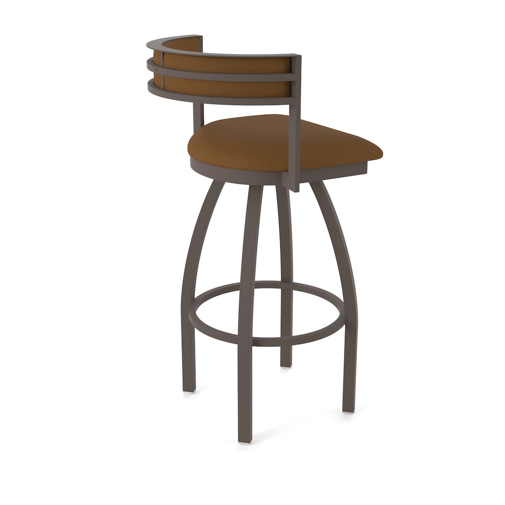 Swivel Counter Stool with Bronze Finish and Canter Thatch Seat and Back. Picture 2