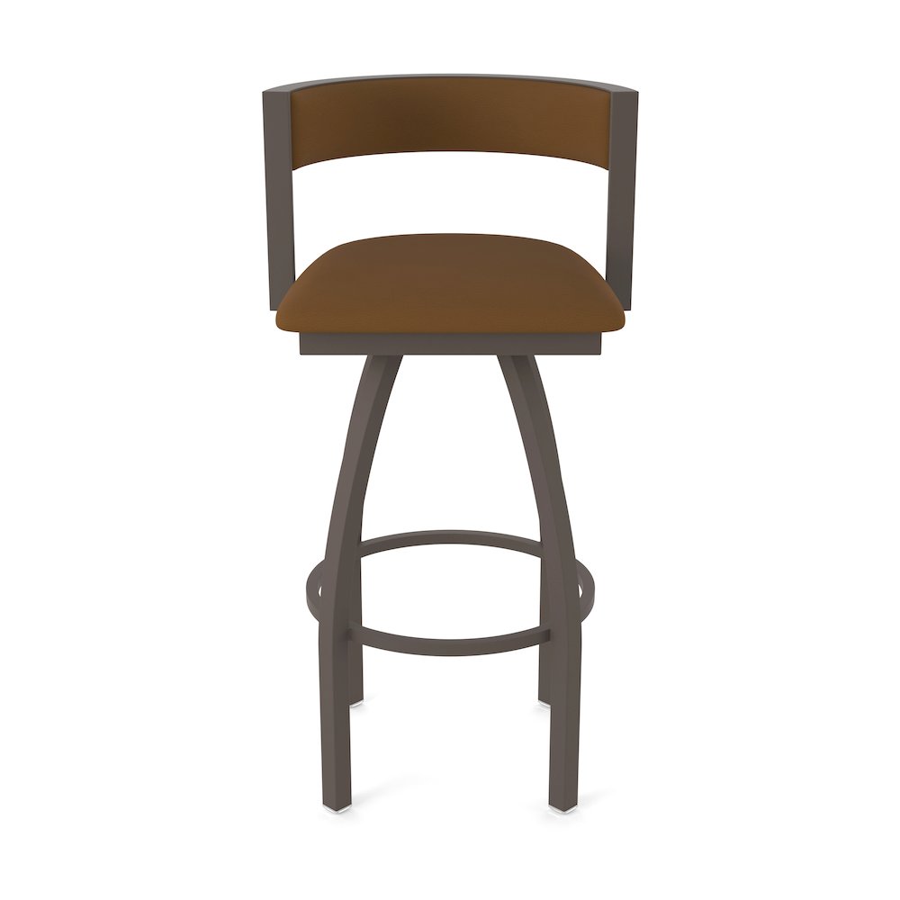 Swivel Counter Stool with Bronze Finish and Canter Thatch Seat and Back. Picture 5