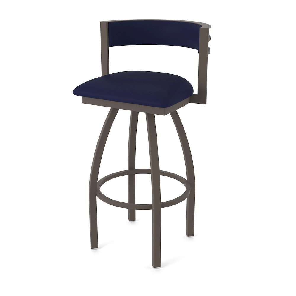 Swivel Counter Stool with Bronze Finish and Canter Twilight Seat and Back. Picture 1