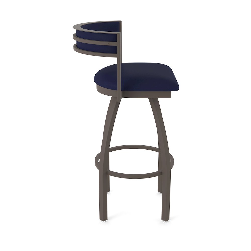 Swivel Counter Stool with Bronze Finish and Canter Twilight Seat and Back. Picture 4