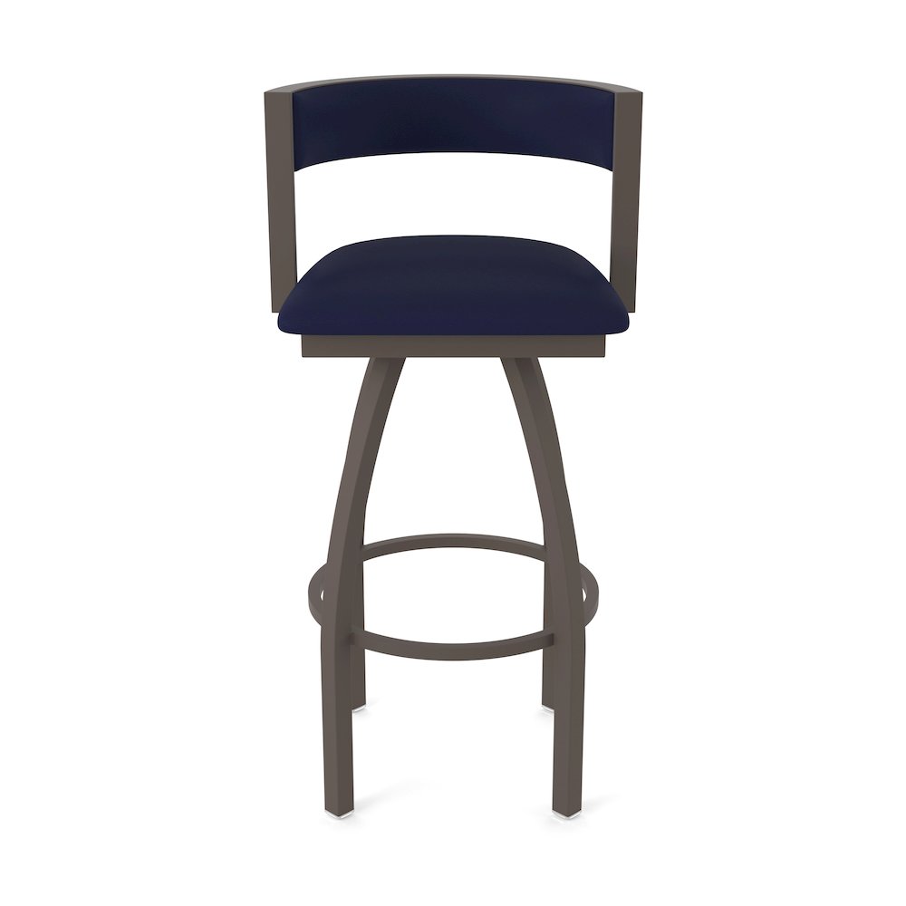 Swivel Counter Stool with Bronze Finish and Canter Twilight Seat and Back. Picture 5