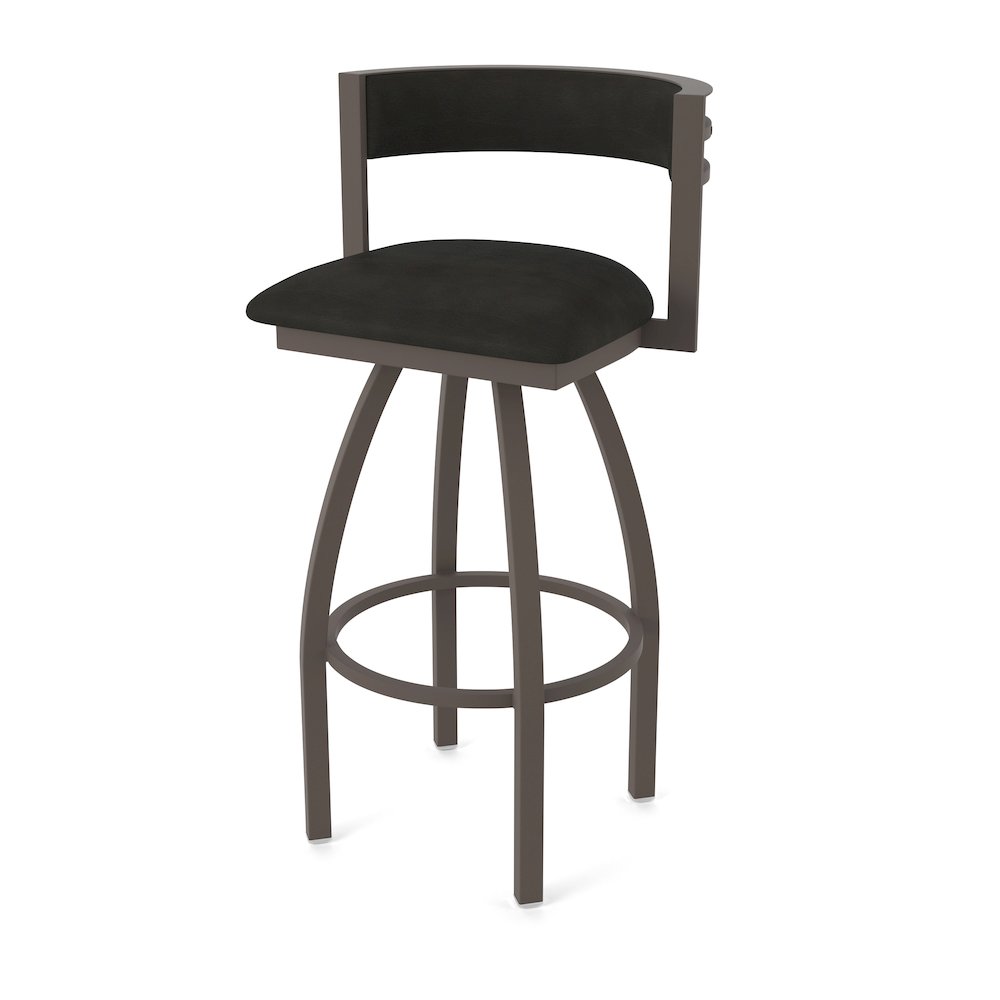 Swivel Counter Stool with Bronze Finish and Canter Espresso Seat and Back. Picture 1