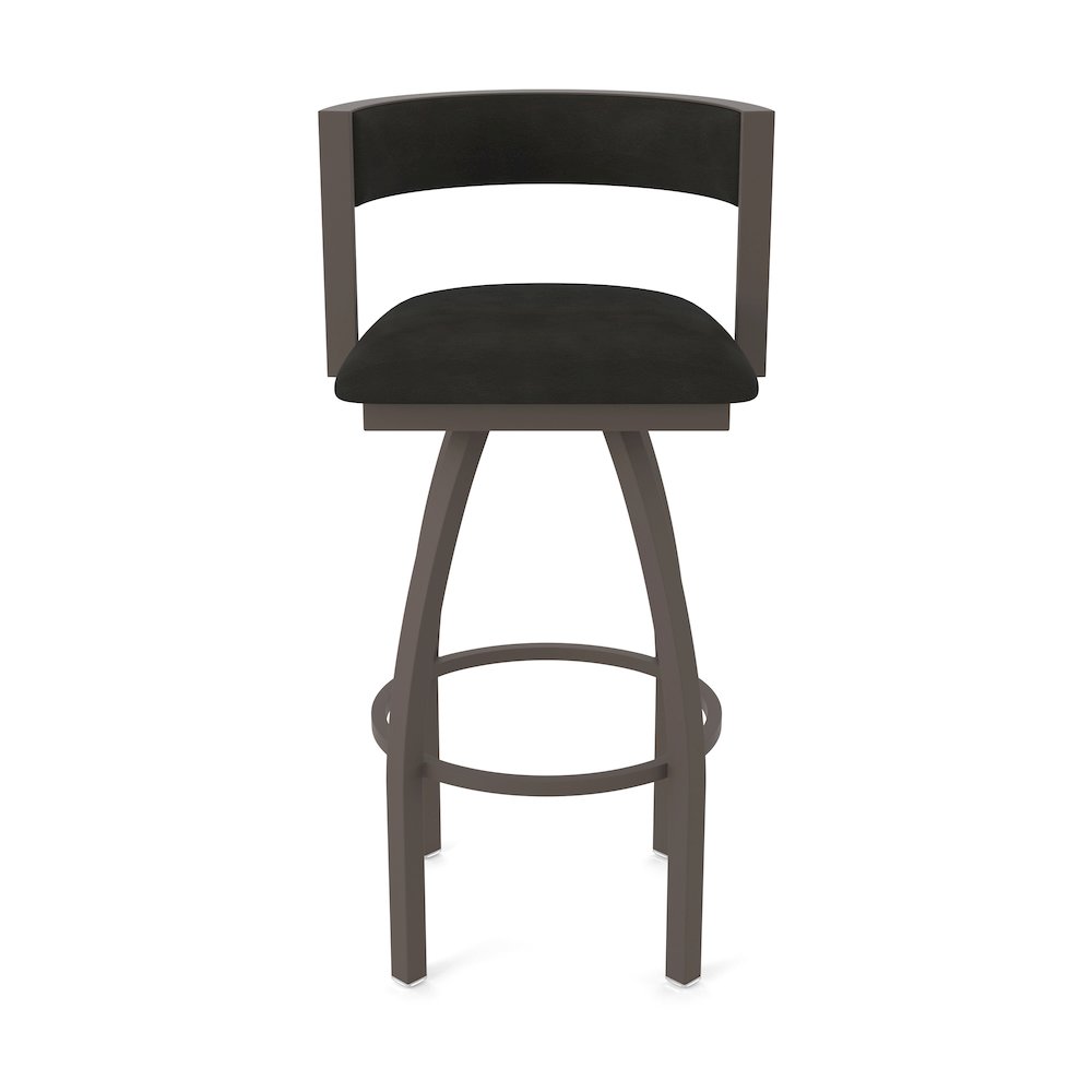 Swivel Counter Stool with Bronze Finish and Canter Espresso Seat and Back. Picture 5